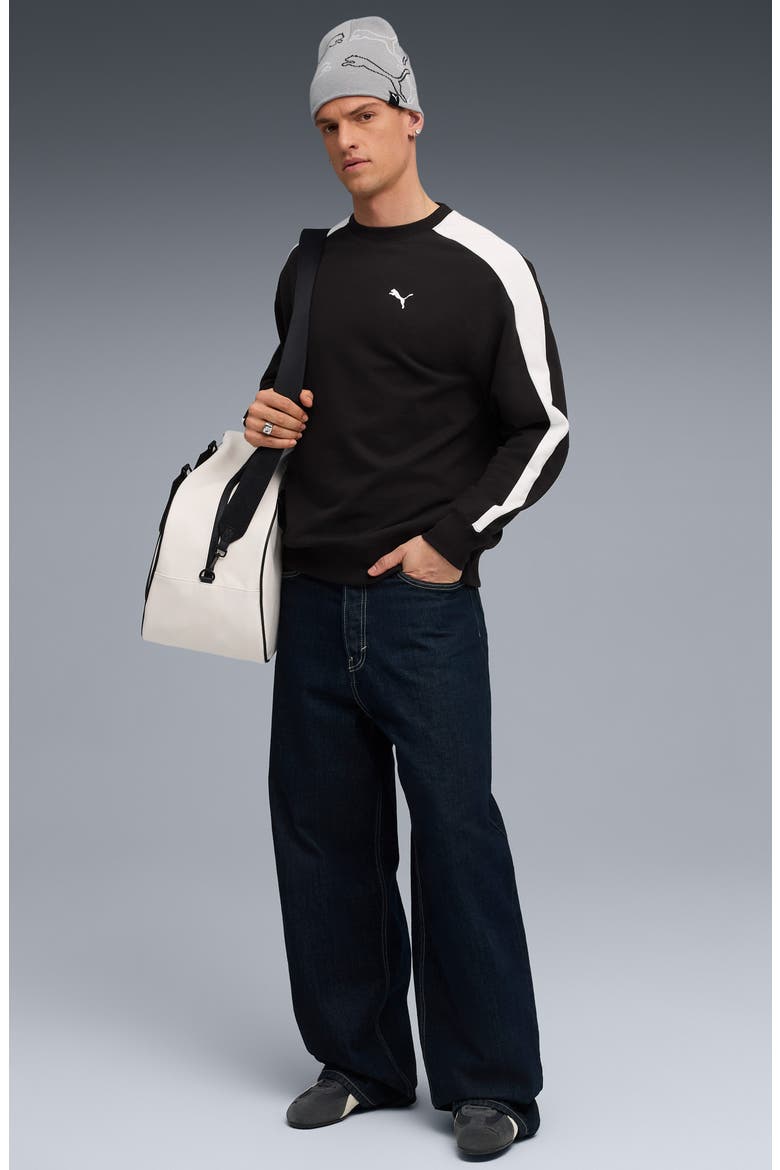 T7 Relaxed Crewneck Sweatshirt, Alternate, color, PUMA BLACK