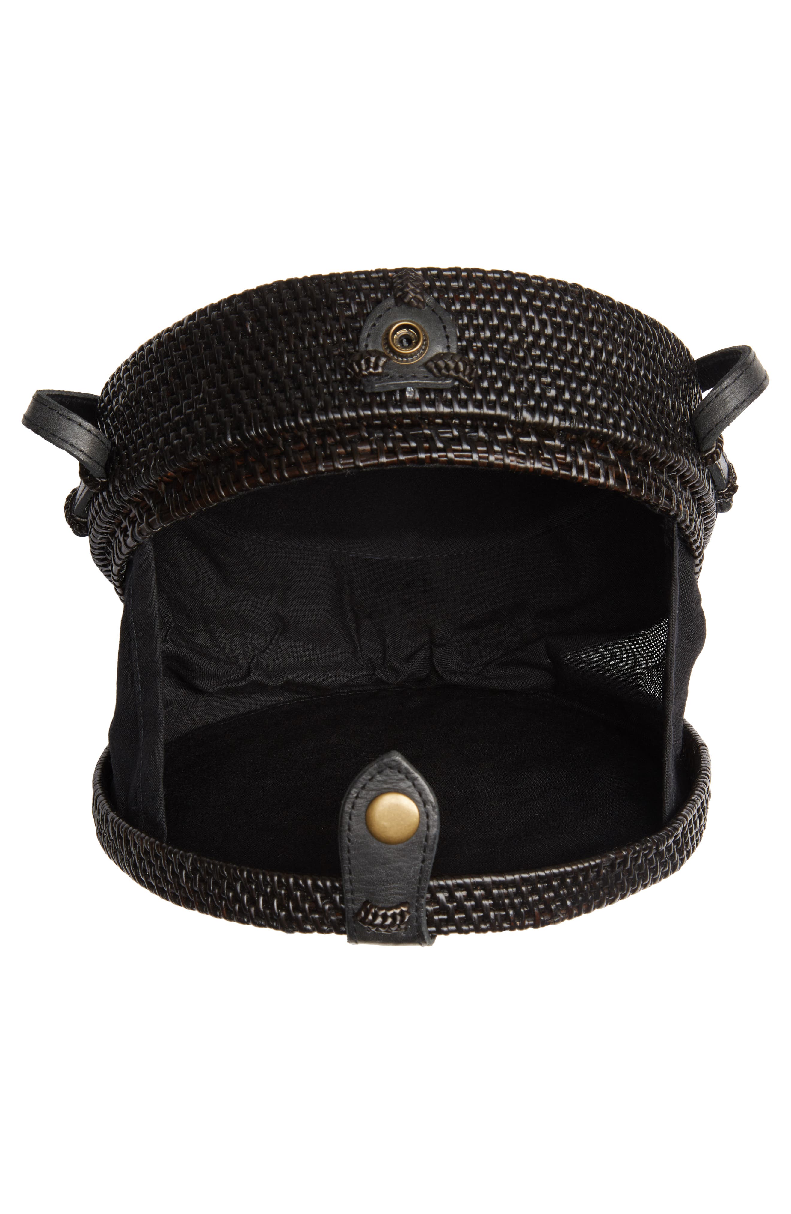 Street Level Woven Rattan Circle Basket Crossbody, Alternate, color, 