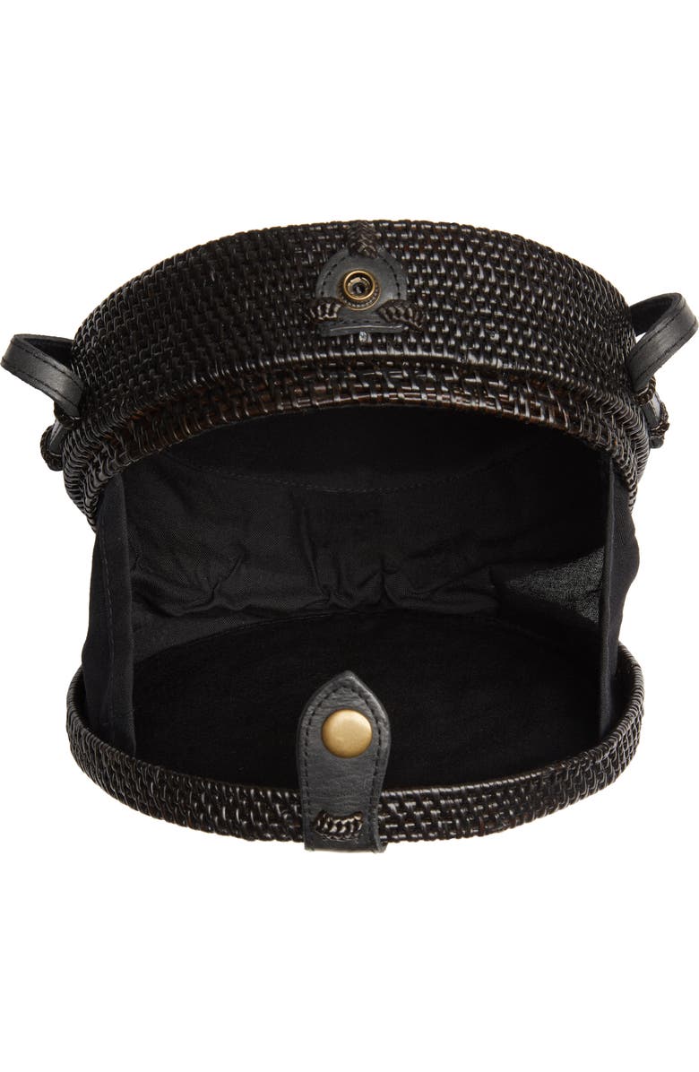 Street Level Woven Rattan Circle Basket Crossbody, Alternate, color,