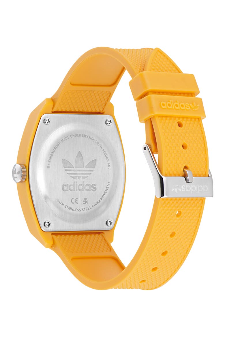 Project Two Resin Rubber Strap Watch, 38mm, Alternate, color, YELLOW/ BLACK/ YELLOW
