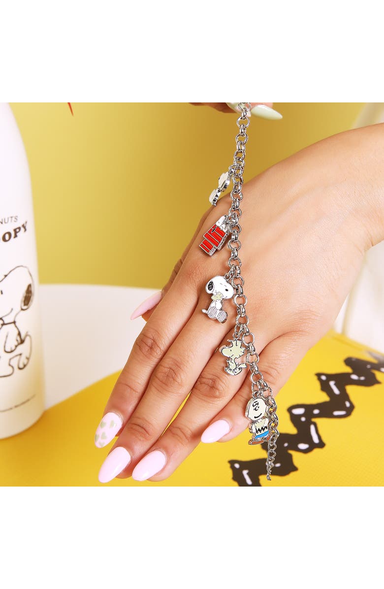 PEANUTS Snoopy, Woodstock, Charlie Brown Charm Bracelet, Alternate, color, 