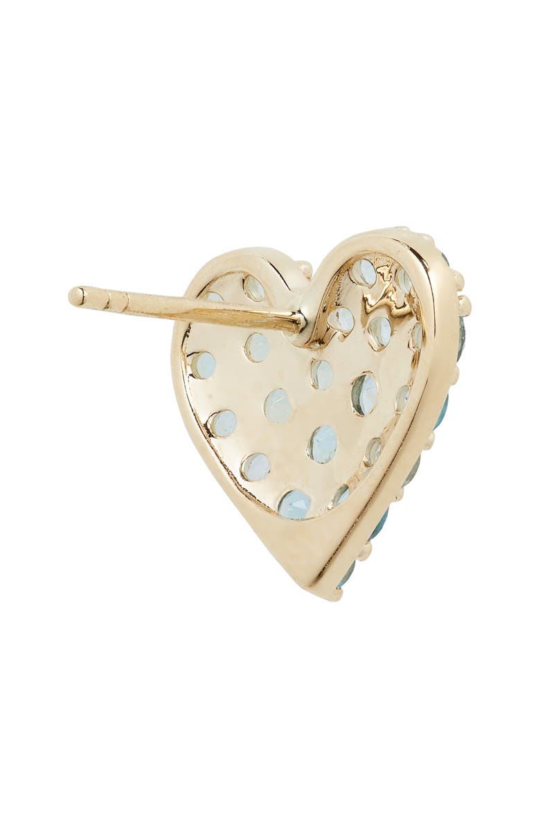 Bony Levy 14K Gold Blue Topaz Heart Stud Earrings, Alternate, color, 