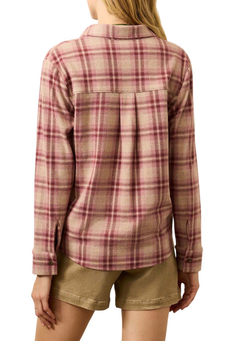 Legend Sweater Knit Plaid Button-Up Shirt, Alternate, color, BERRY COAST PLAID