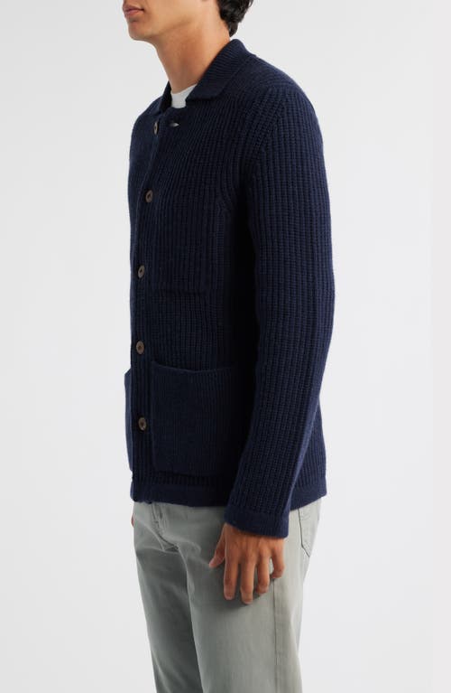 Alex Crane Kite Merino Wool Cardigan In Blue