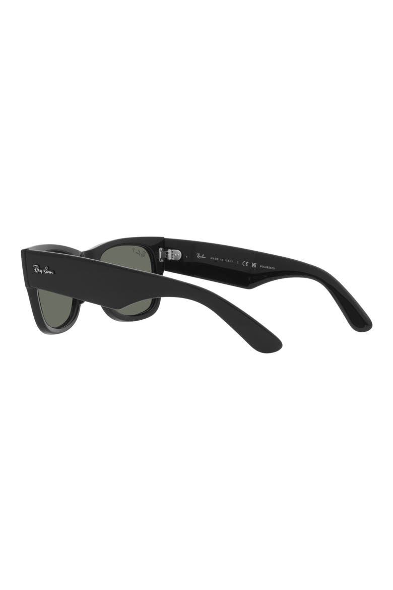 Mega Wayfarer 51mm Polarized Sunglasses, Alternate, color, BLACK
