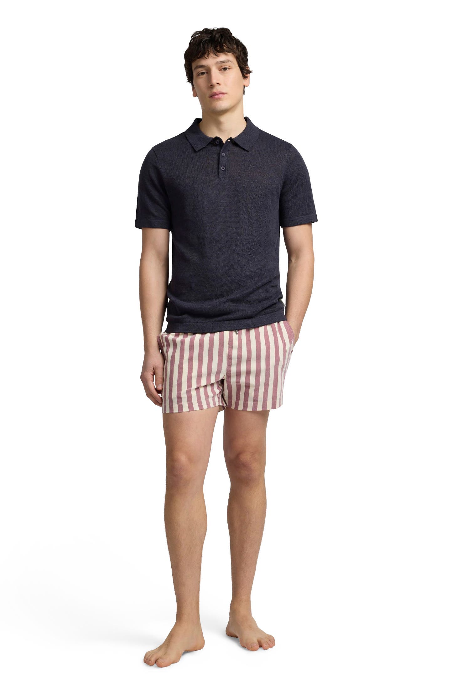 Linen Sweater Short Sleeve Polo - image 3