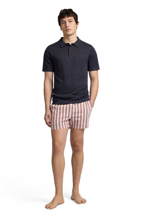 Linen Sweater Short Sleeve Polo