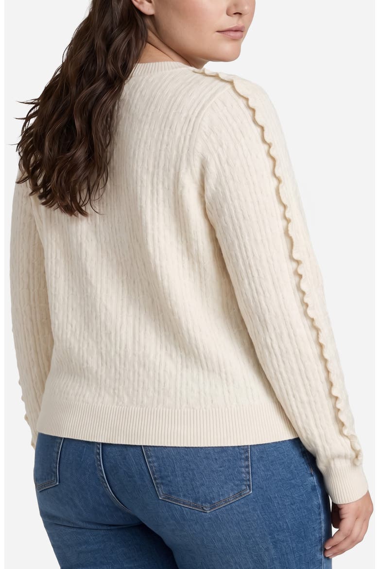 Ruffle Cable Cardigan, Alternate, color, CREAM