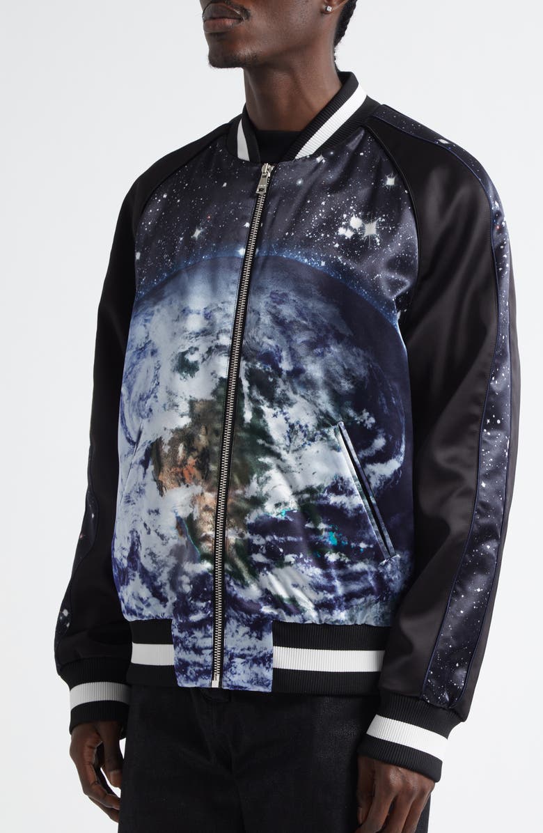 Balmain Earth & Stars Bomber Jacket, Alternate, color, Black Multi