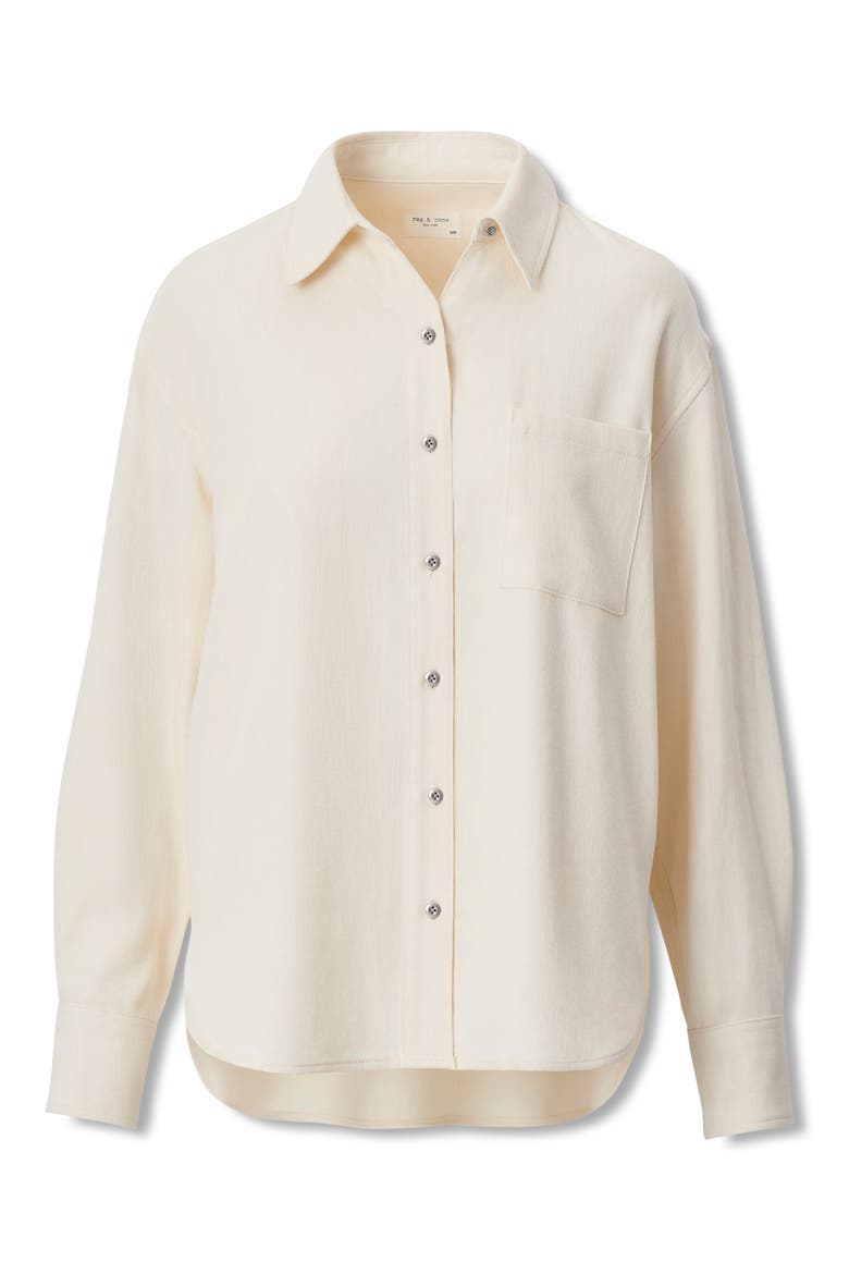 Connie Ultra Featherweight Denim Button-Up Shirt, Alternate, color, ECRU