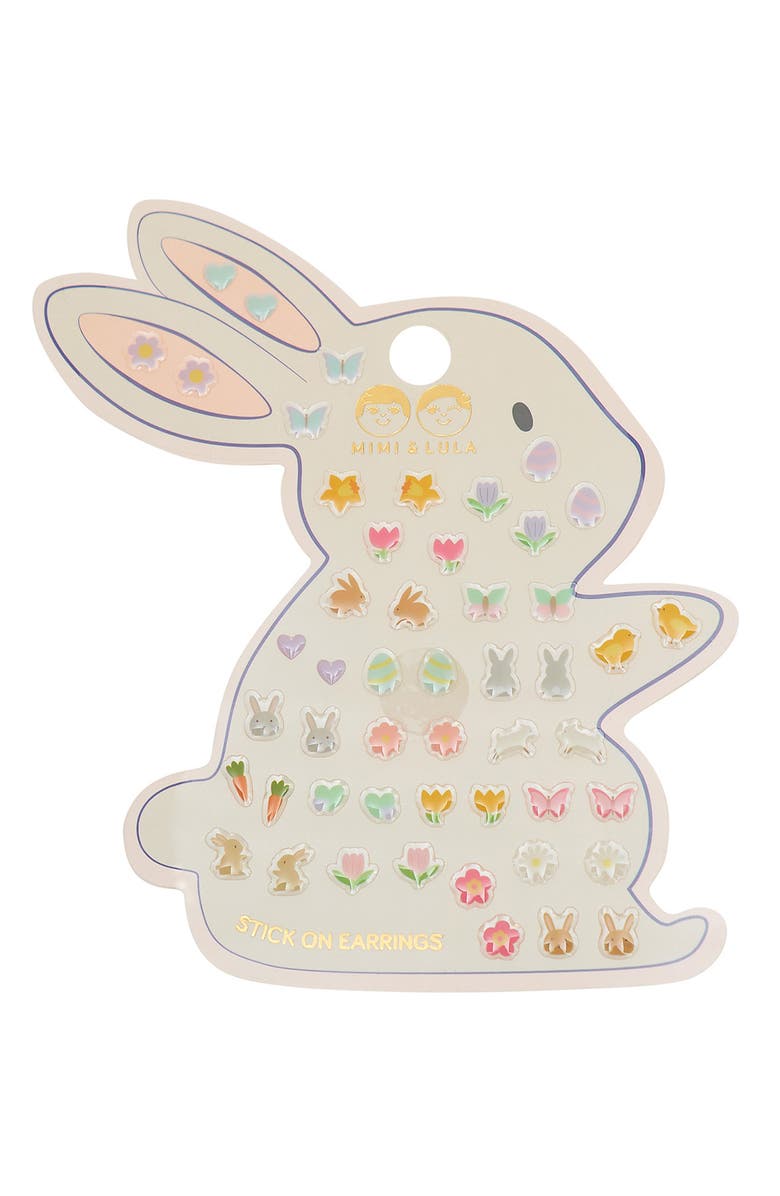 Mimi & Lula Kids' Set of 50 Easter Stick-On Earrings, Main, color, Light Beige