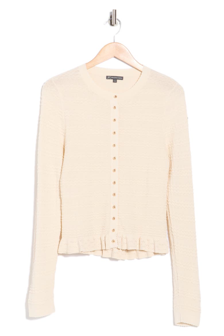Crewneck Button-Up Cardigan, Alternate, color, CREAM