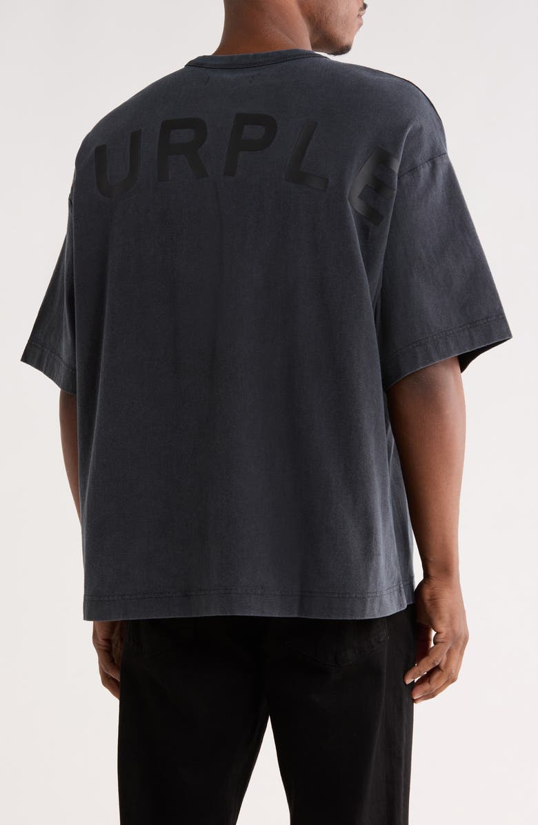 PURPLE BRAND Textured Cotton Jersey T-Shirt, Alternate, color, Black