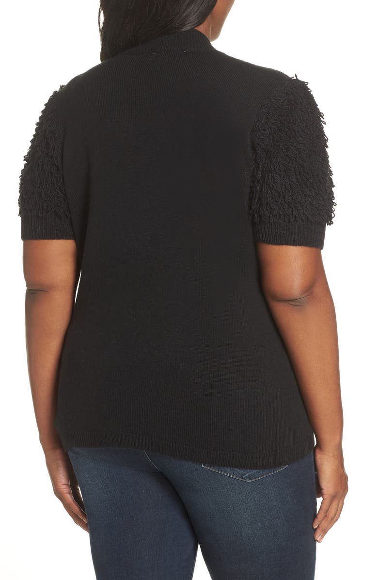CeCe Poodle Sleeve Mock Neck Sweater, Alternate, color,