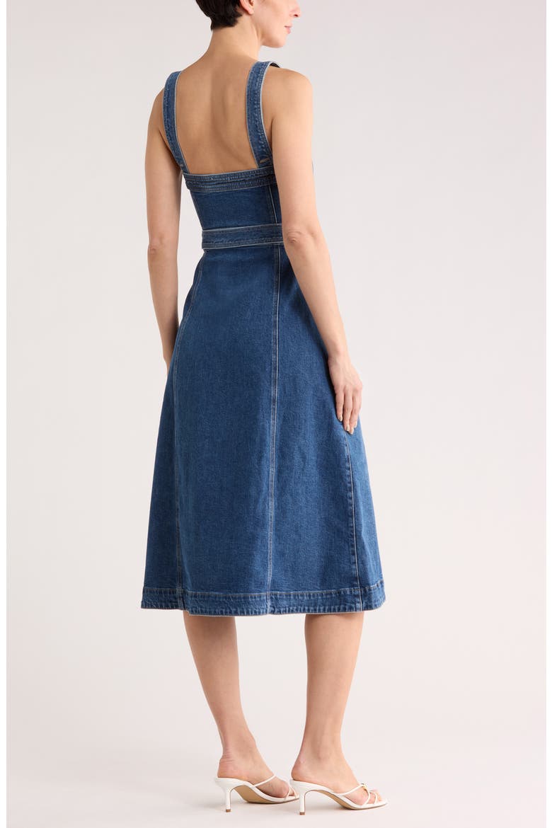 Alba Bustier Denim Midi Dress, Alternate, color, TRANCOSO