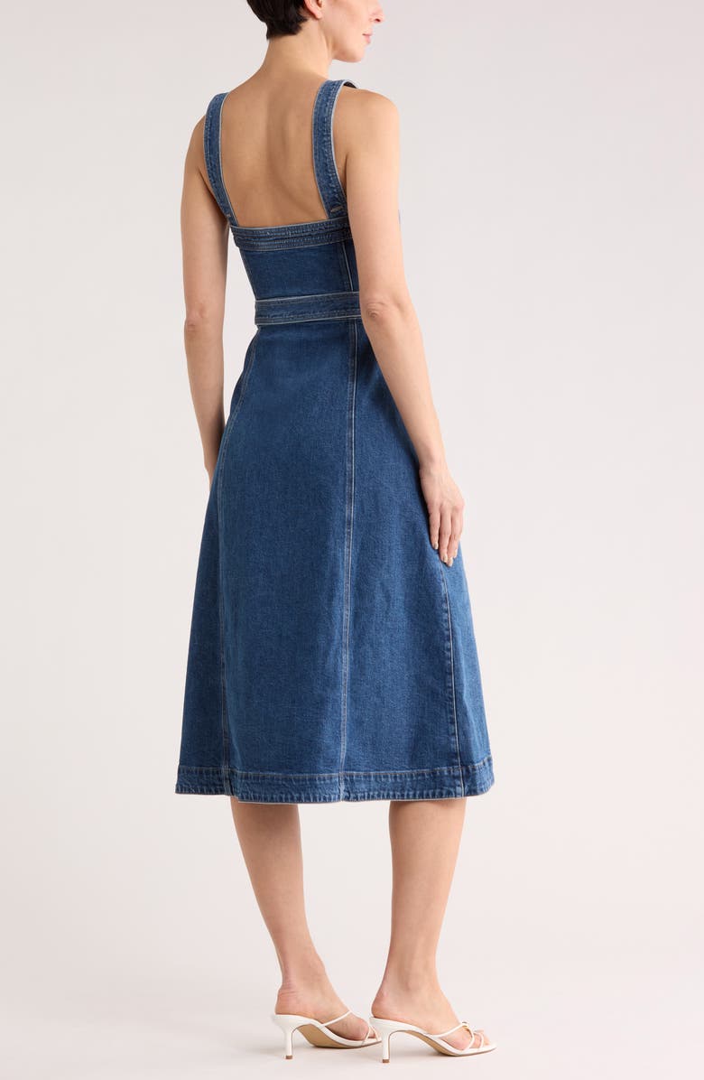 Simkhai Alba Bustier Denim Midi Dress, Alternate, color, Trancoso