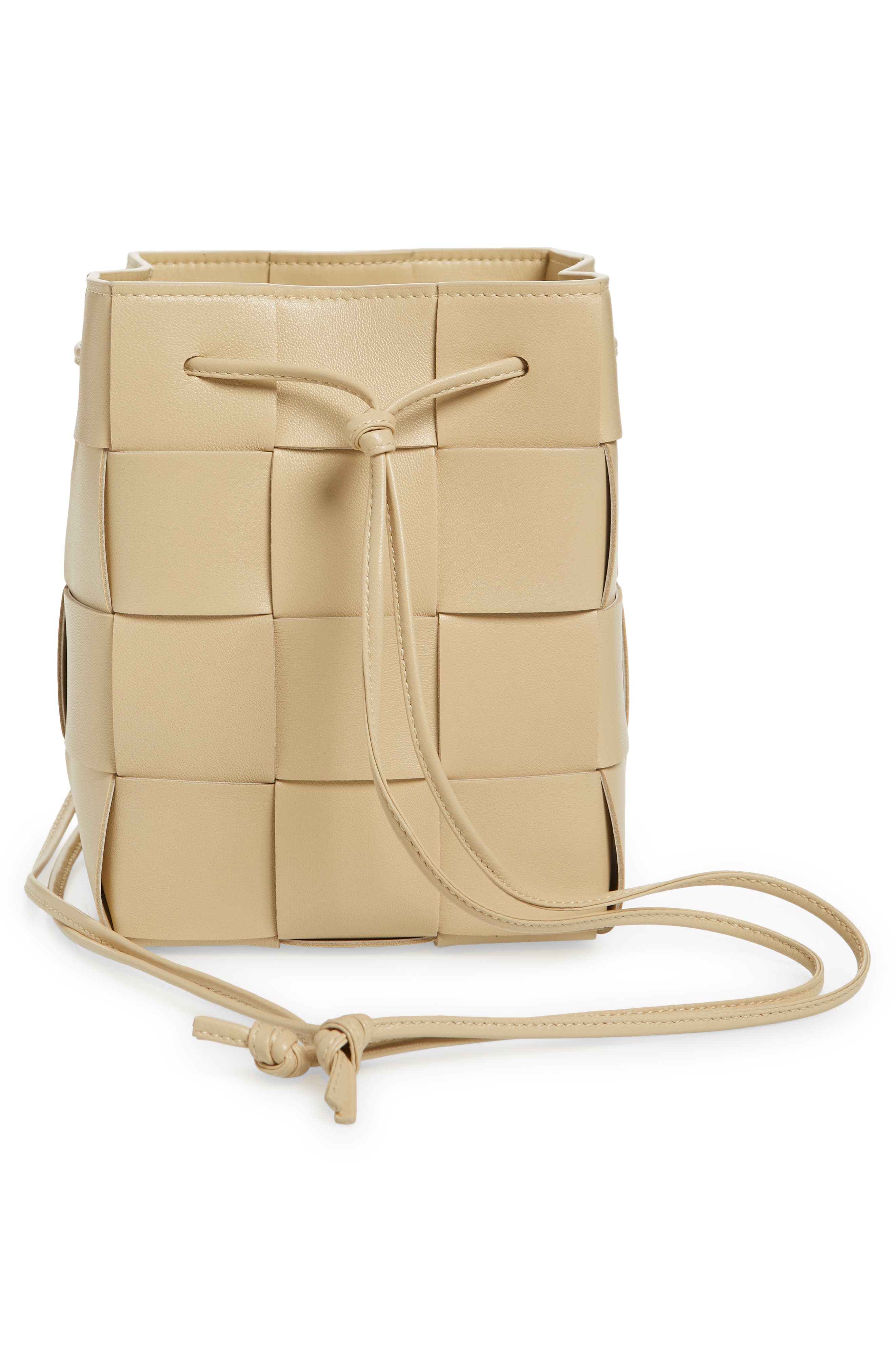 Mini Cassette Drawstring Bucket Bag, Alternate, color, PORRIDGE GOLD
