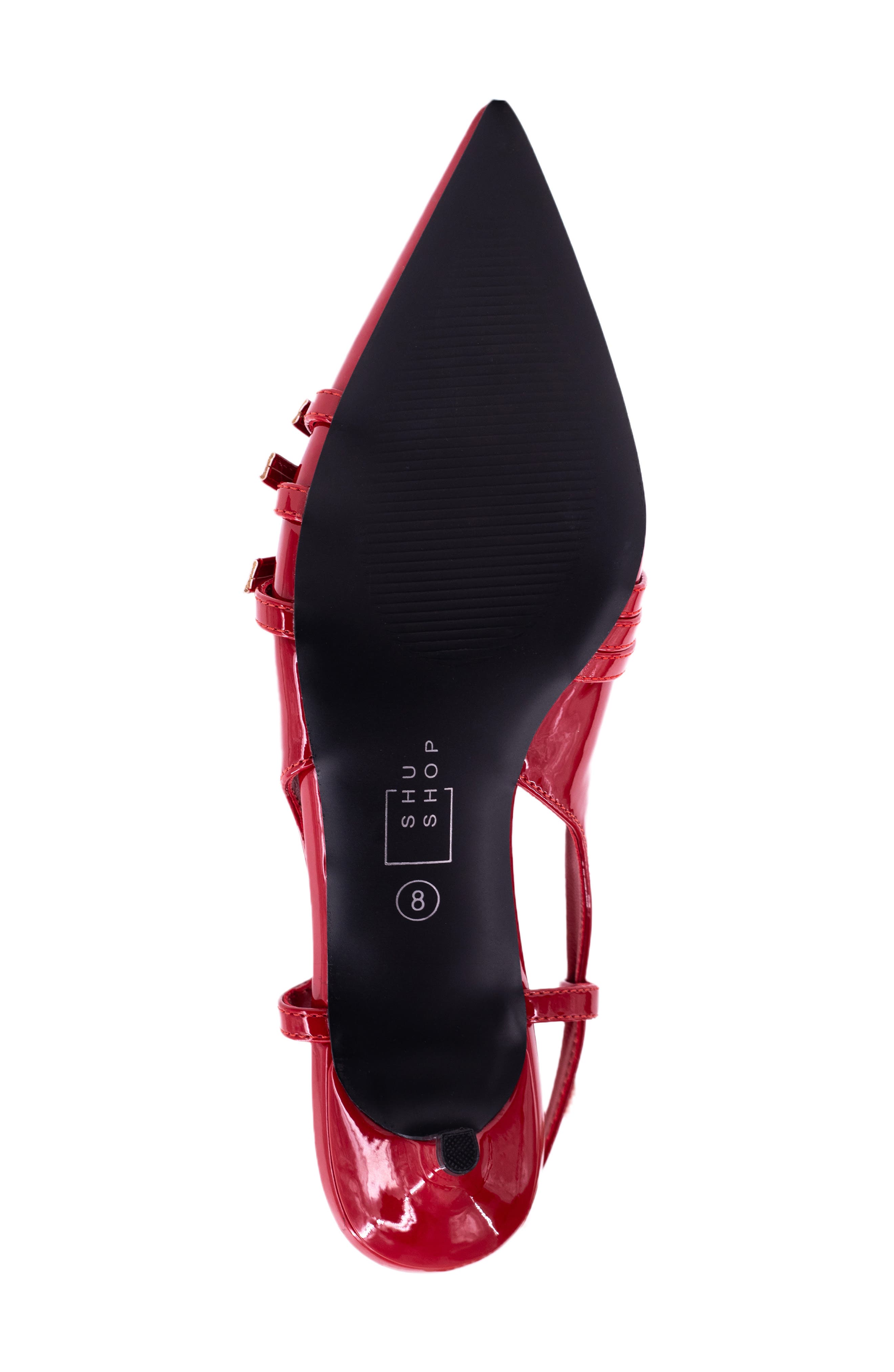 Nadja Pointed Toe Kitten Heel Slingback Pump, Alternate, color, RED PATENT