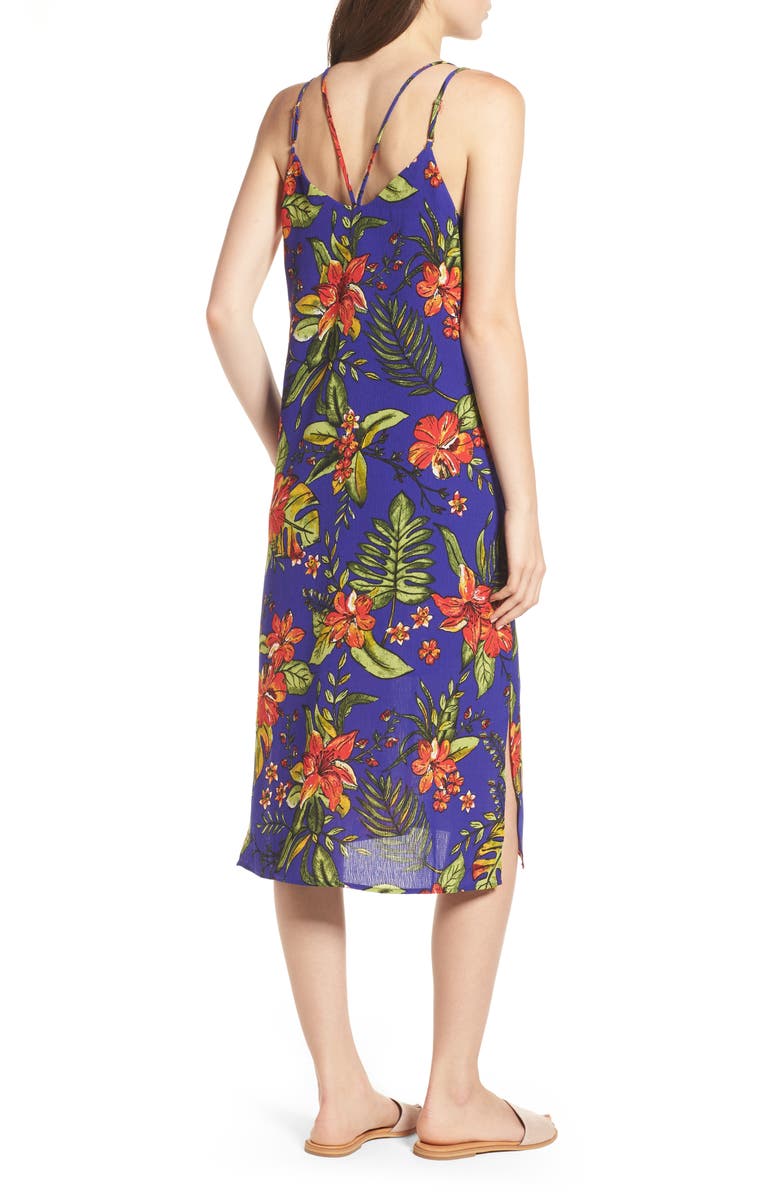 All in Favor Strappy Floral Print Midi Dress, Alternate, color,