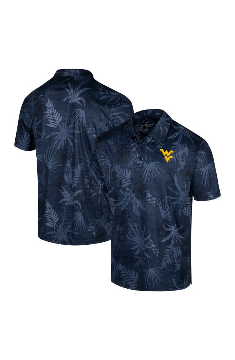 COLOSSEUM Men's Colosseum Navy West Virginia Mountaineers Big & Tall Palms Polo, Alternate, color, 