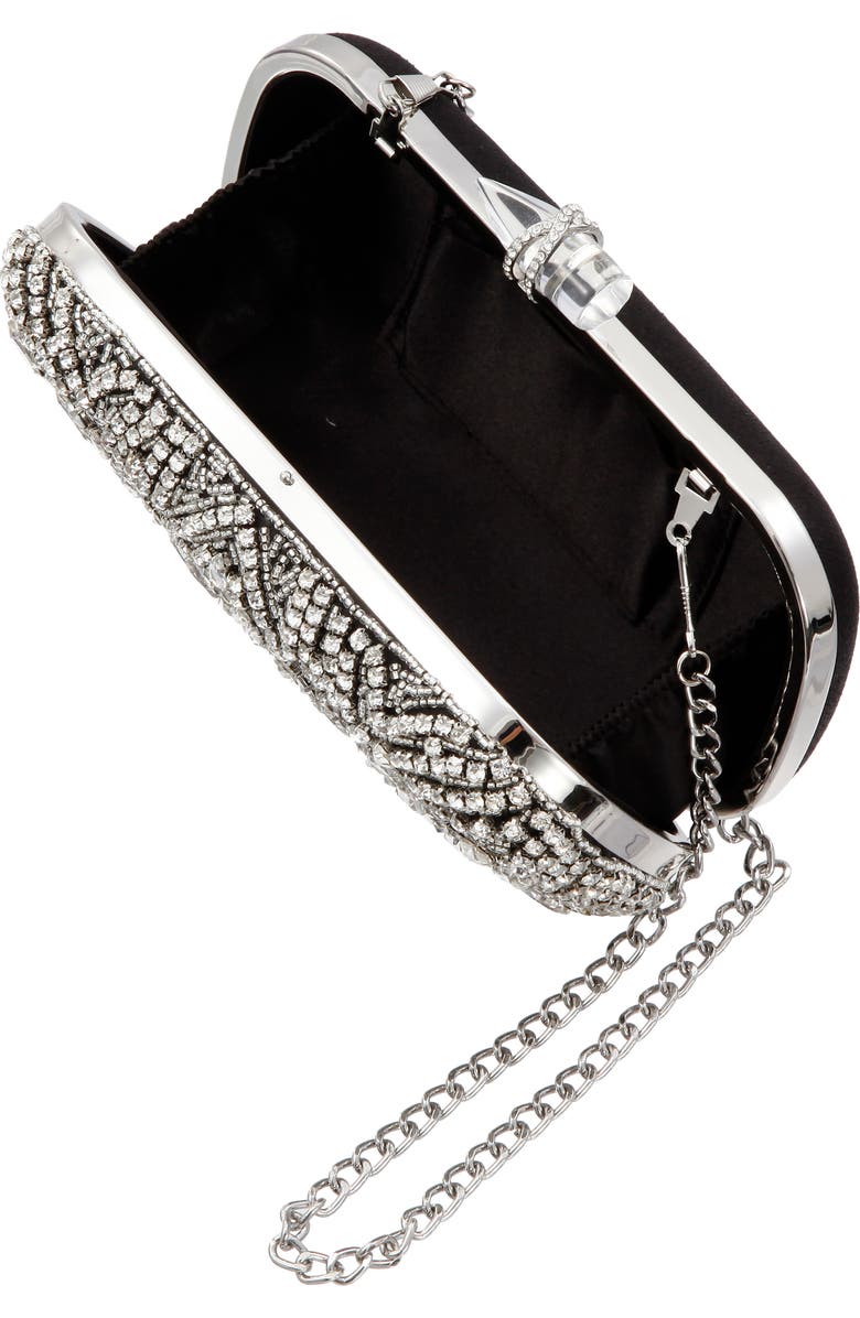 Nina Gelsey Crystal Embellished Minaudière, Alternate, color, Black-White