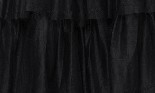 Blondie Nites Tiered Ruffle Tulle Gown In Black