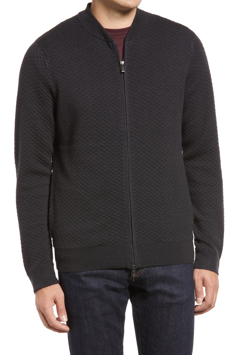 Nordstrom Popcorn Stitch Zip Cardigan, Alternate, color, 