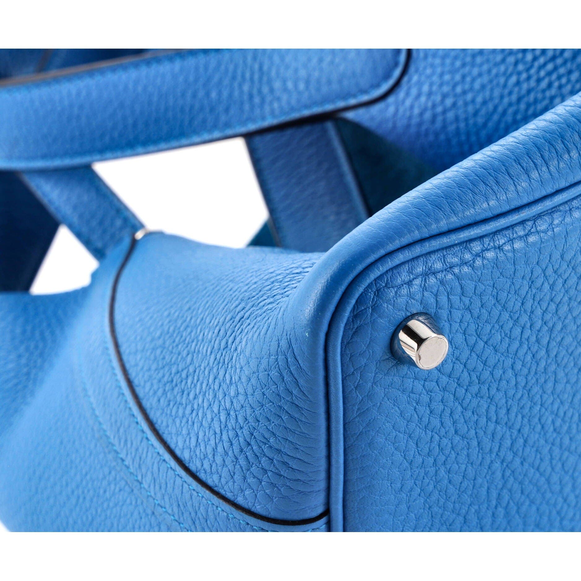 Pre-Owned Hermes Picotin Lock Bag Clemence PM, Alternate, color, Bleu Zanzibar