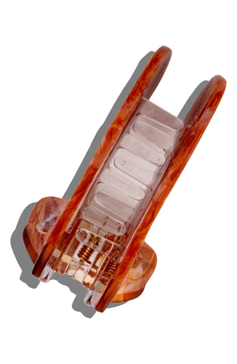 Solar Eclipse Daisy Cowboy Boot Hair Claw Clip, Alternate, color, Brown