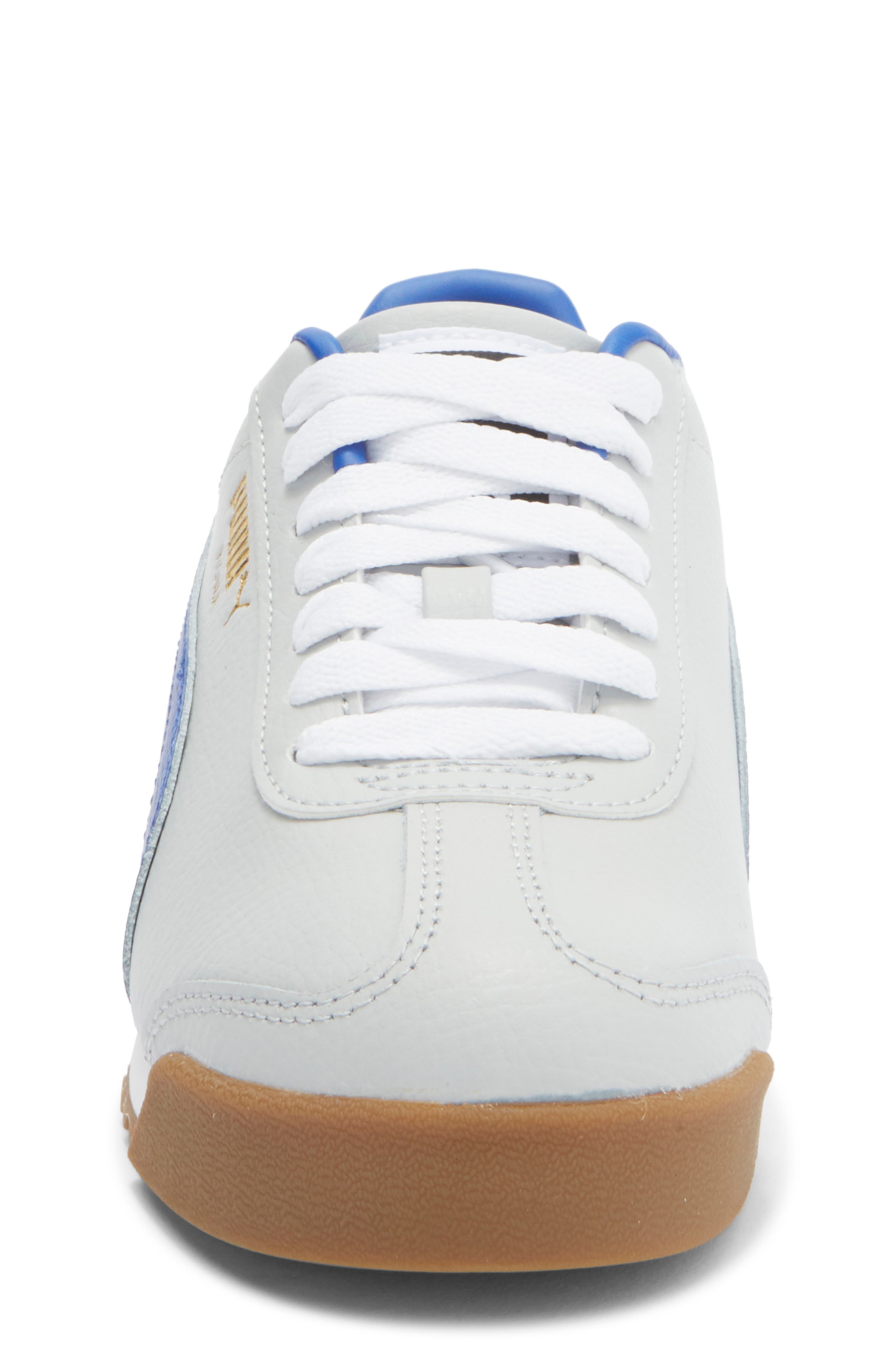 PUMA Kids' Roma 24 Standard Jr Sneaker, Alternate, color, Cool Light Gray/ Vivid Blue