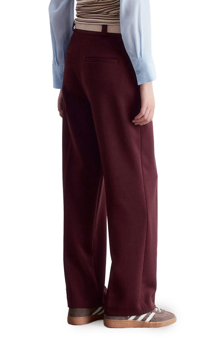 & Other Stories Press Crease Wide Leg Pants, Alternate, color, Red Dark
