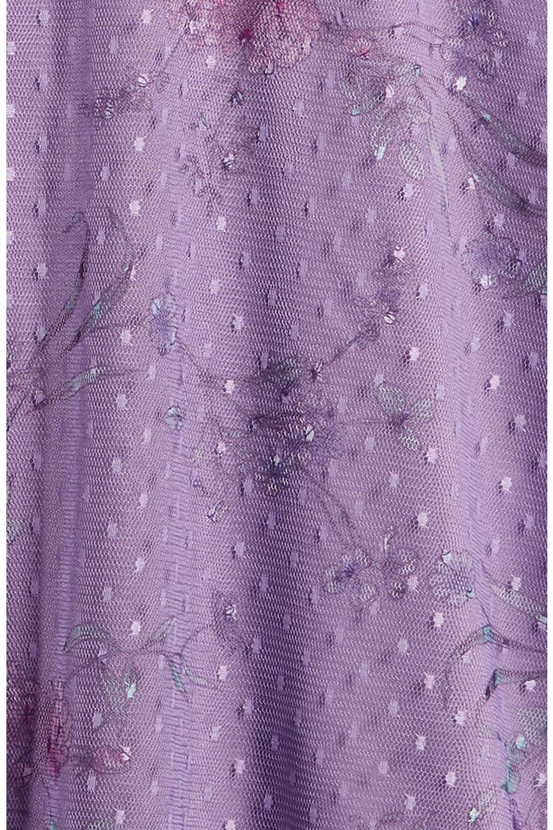 Kids' Floral Print Swiss Dot Mesh Dress, Alternate, color, LILAC