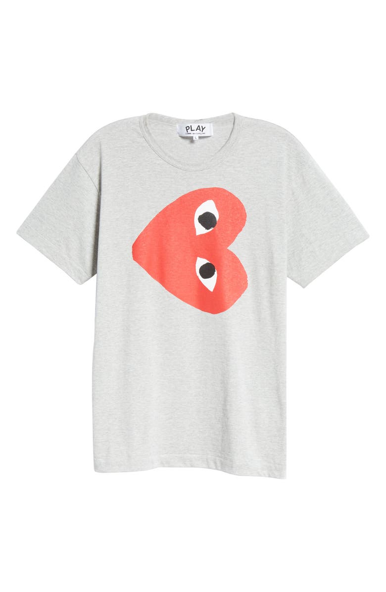 Comme des Garçons PLAY Heart Logo Graphic Tee, Alternate, color, Grey