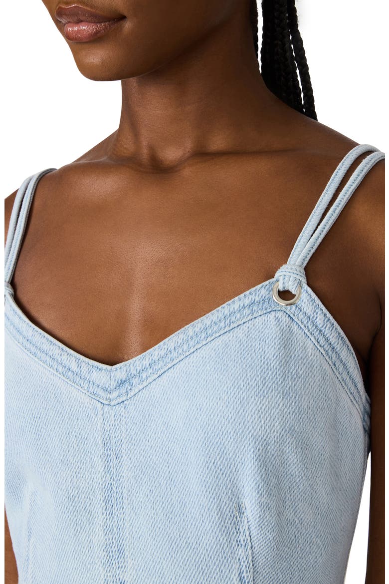 Harley Ruffle Hem Denim Minidress, Alternate, color, FADED BLUE