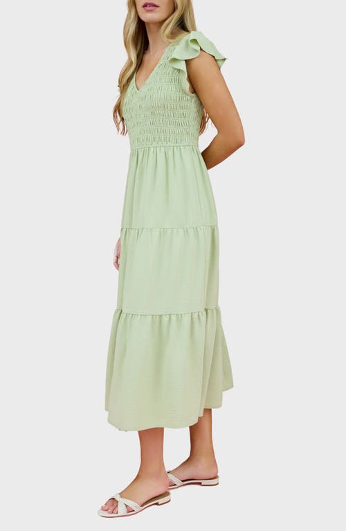 BLU PEPPER BLU PEPPER FLUTTER SLEEVE MIDI DRESS