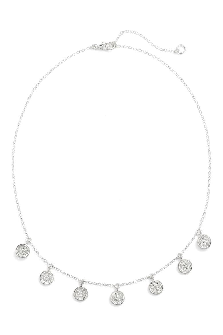 Charm Collar Necklace, Alternate, color, SILVER