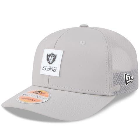 Men's New Era Gray Las Vegas Raiders 2025 Sideline  9SEVENTY Adjustable Trucker Hat