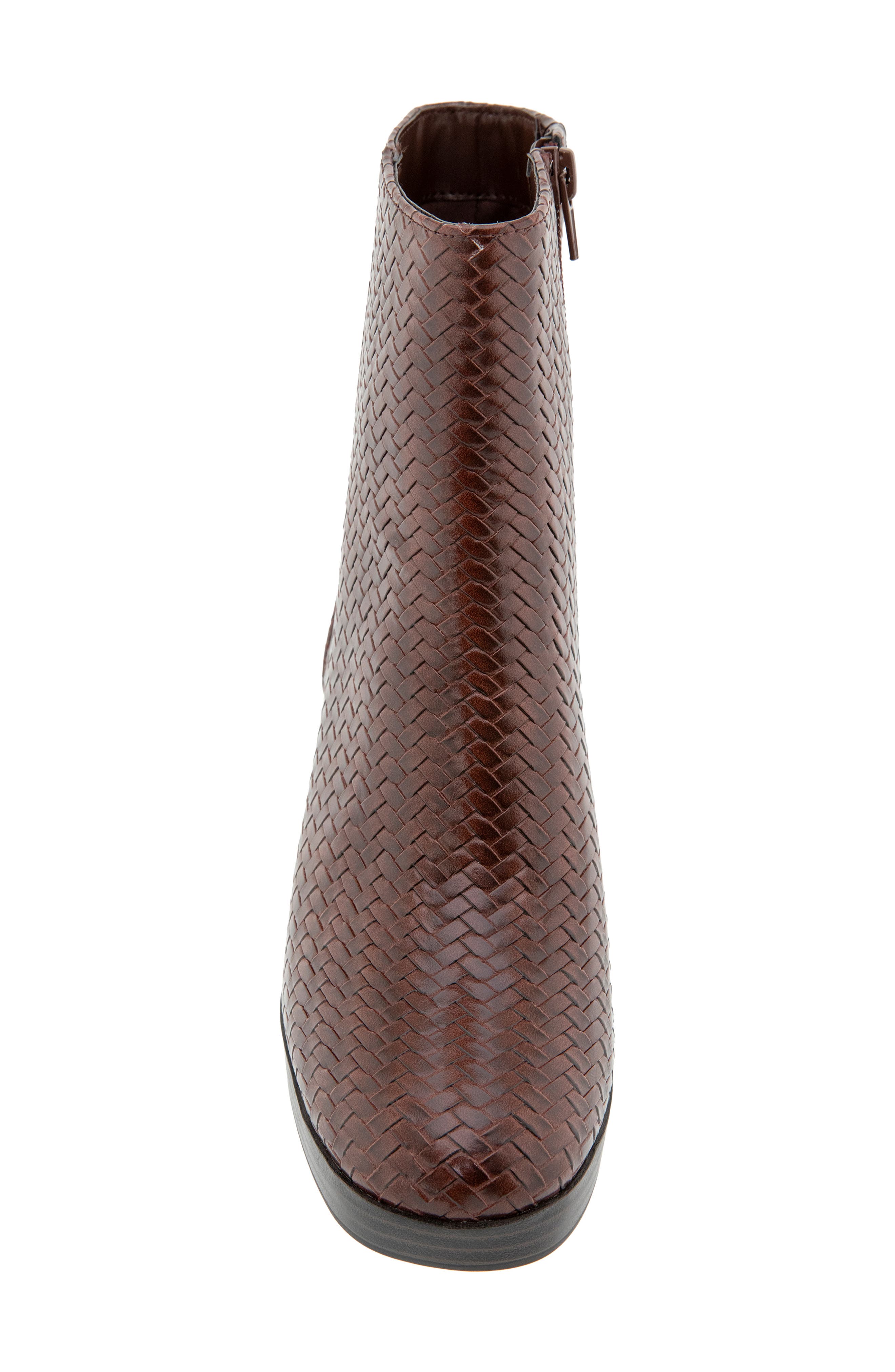 Tonya Faux Leather Bootie, Alternate, color, DARK ESPRESSO WOVEN