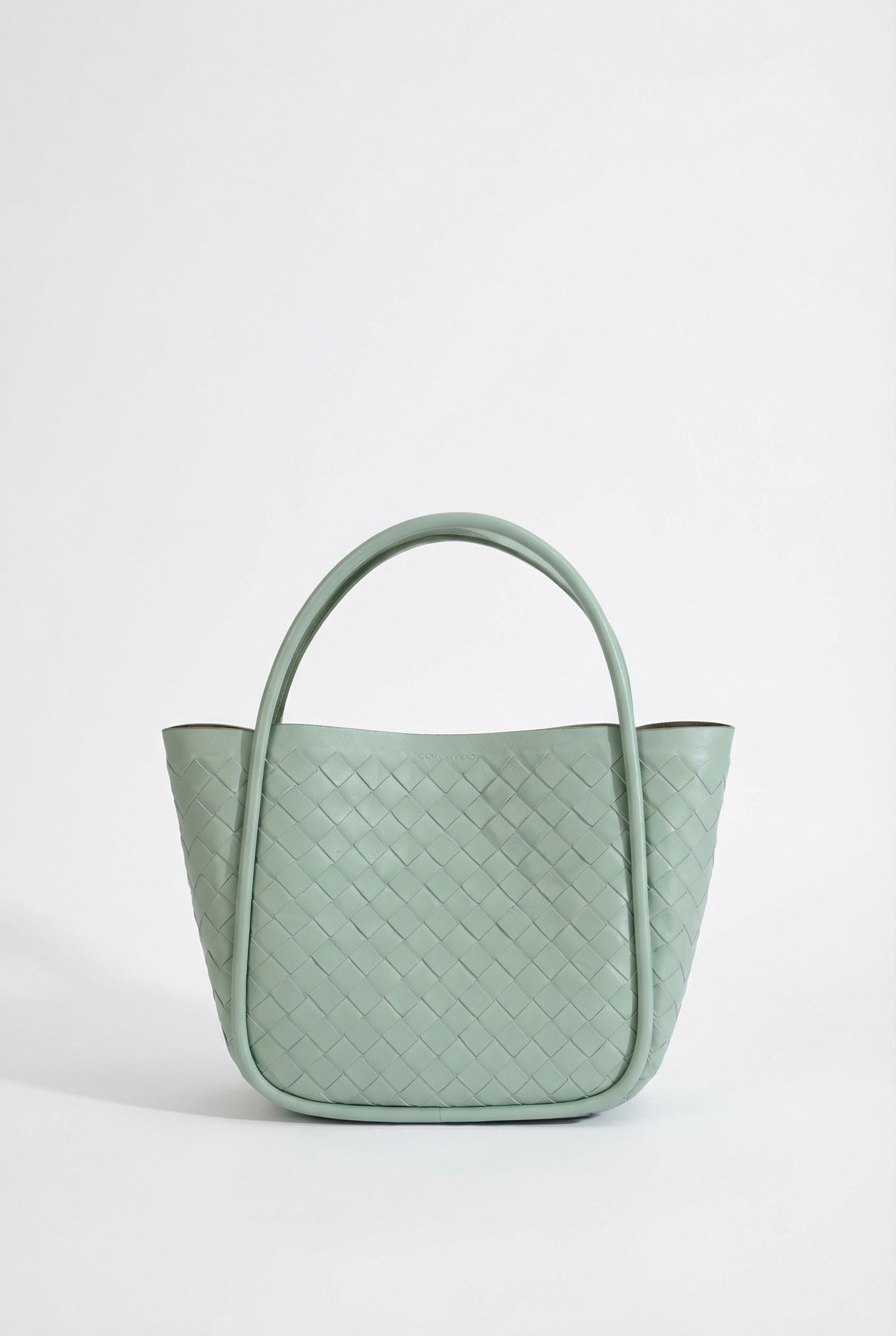Portland Woven Leather Top Handle Bag, Alternate, color, Light Green