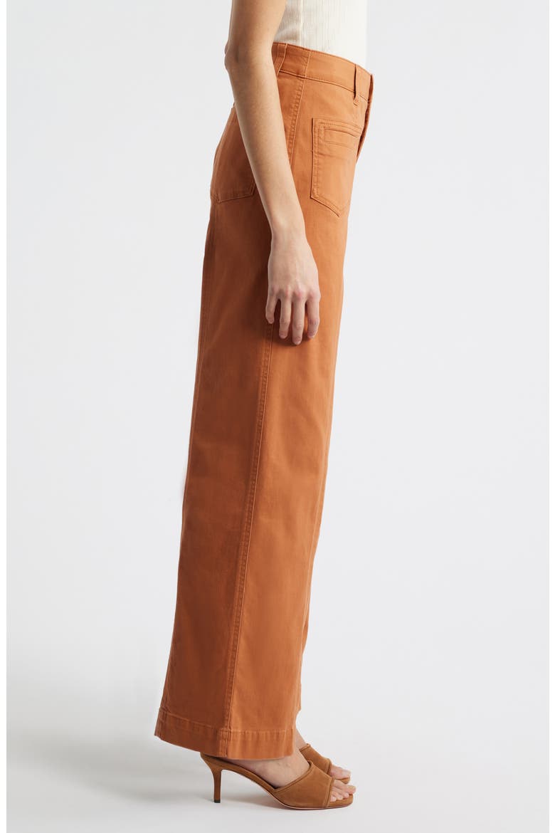 Skyrise High Waist Exposed Button Fly Wide Leg Pants, Alternate, color, DESERT BRONZE