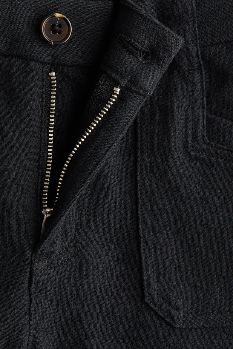 Wide-leg Twill Pants, Alternate, color, Black