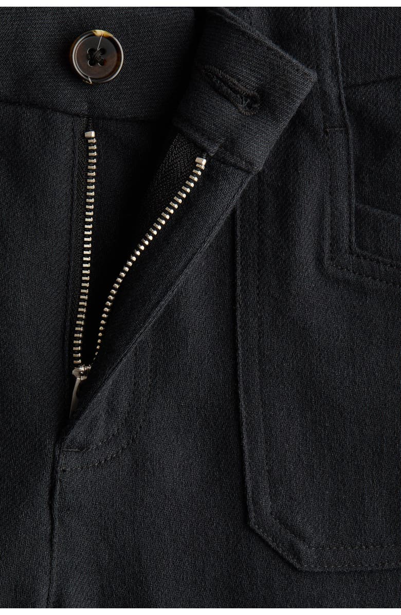 H&M Wide Twill Trousers, Alternate, color, Black