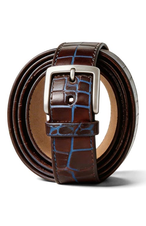Two Tone Embossed Croc Belt