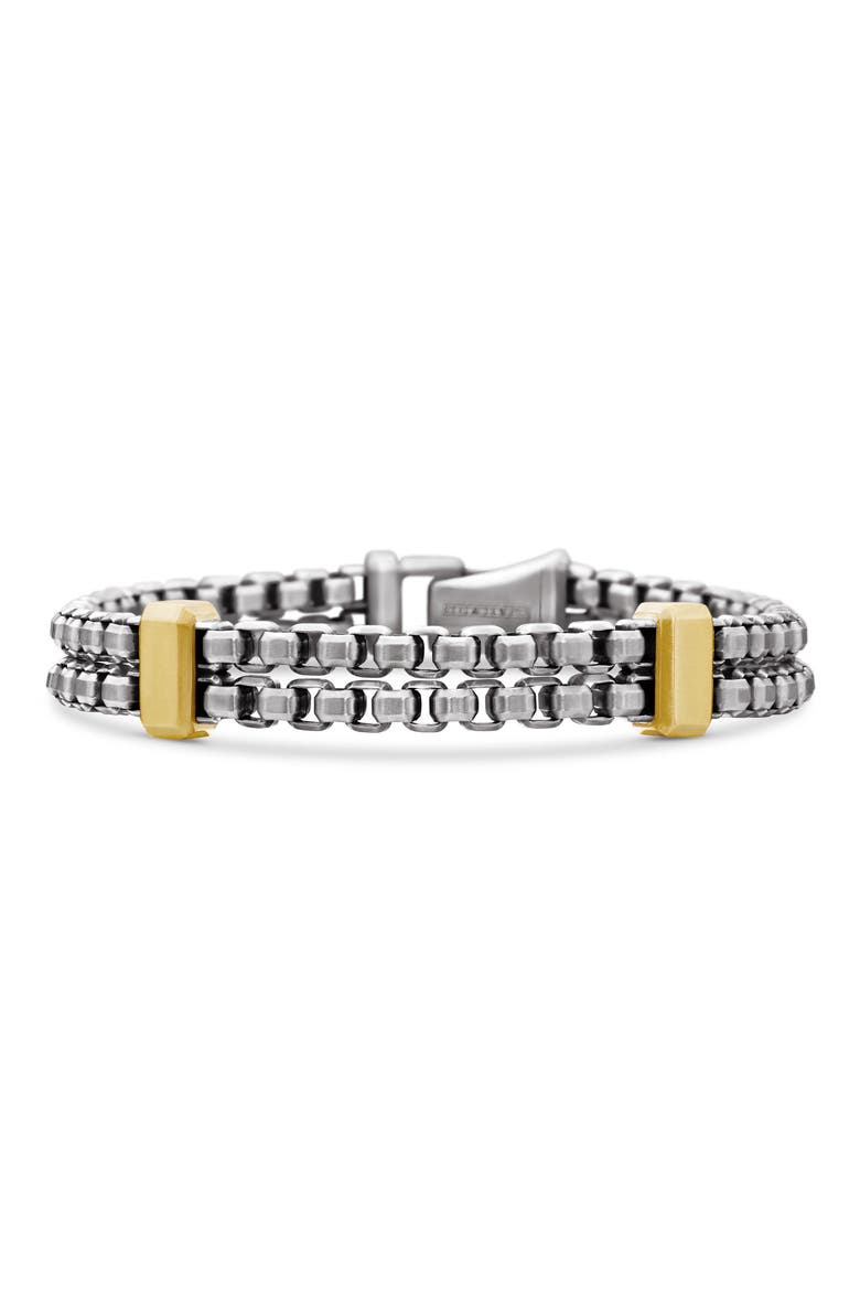 Double Box Chain Bracelet, Main, color, SILVER 18K YELLOW GOLD
