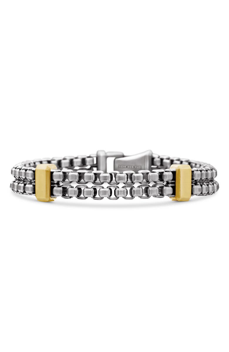 David Yurman Double Box Chain Bracelet, Main, color, Silver 18K Yellow Gold