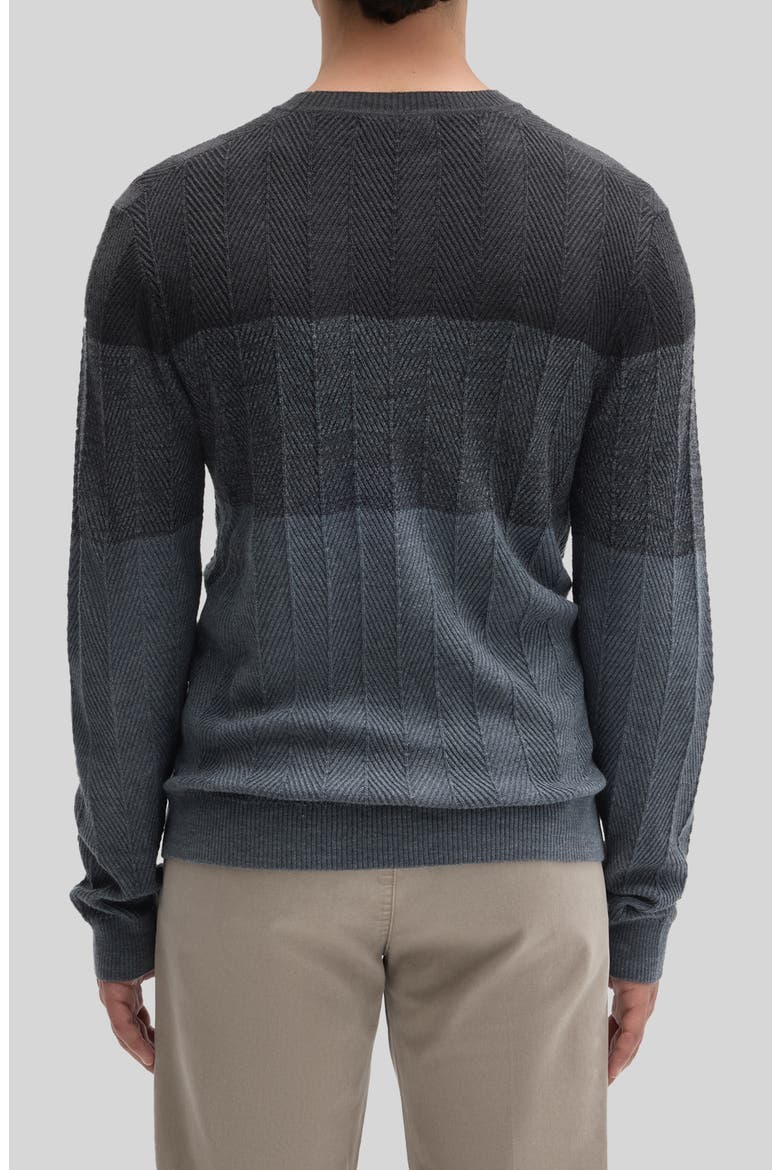 Marchetti Wool Blend Chevron Sweater, Alternate, color, SLATE
