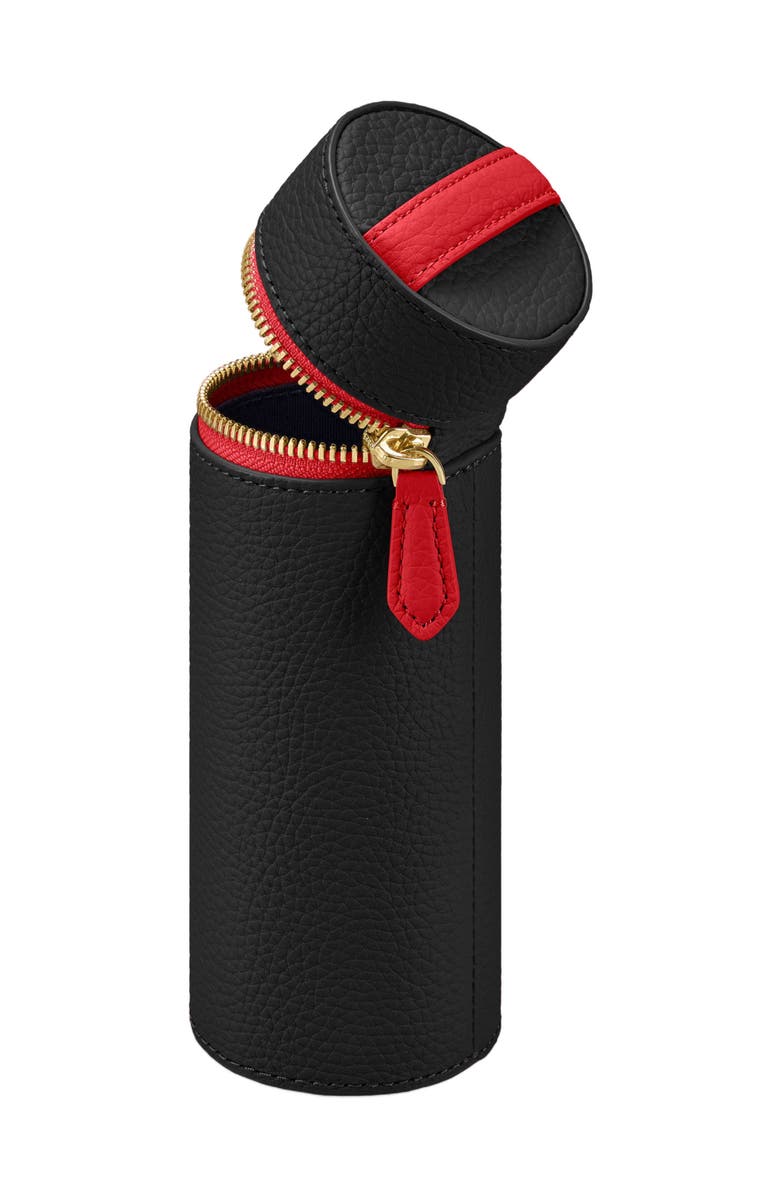 MAISON de SABRÉ Leather Brush Case, Alternate, color, Rouge Noir
