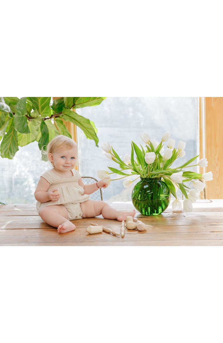 Ely's & Co. Looms Stitch Collection - Smocked Linen Romper, Alternate, color, Natural