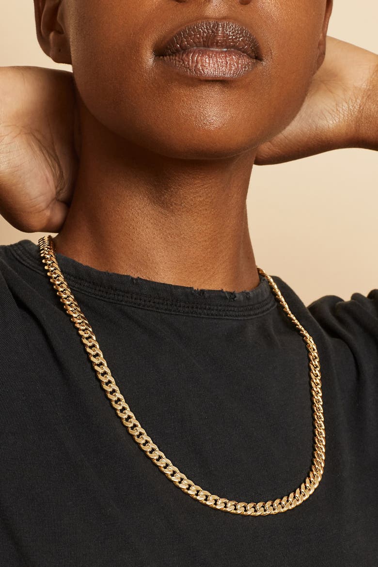 14K Gold Estate Cuban Statement Chain Necklace, Alternate, color, Yellow Gold