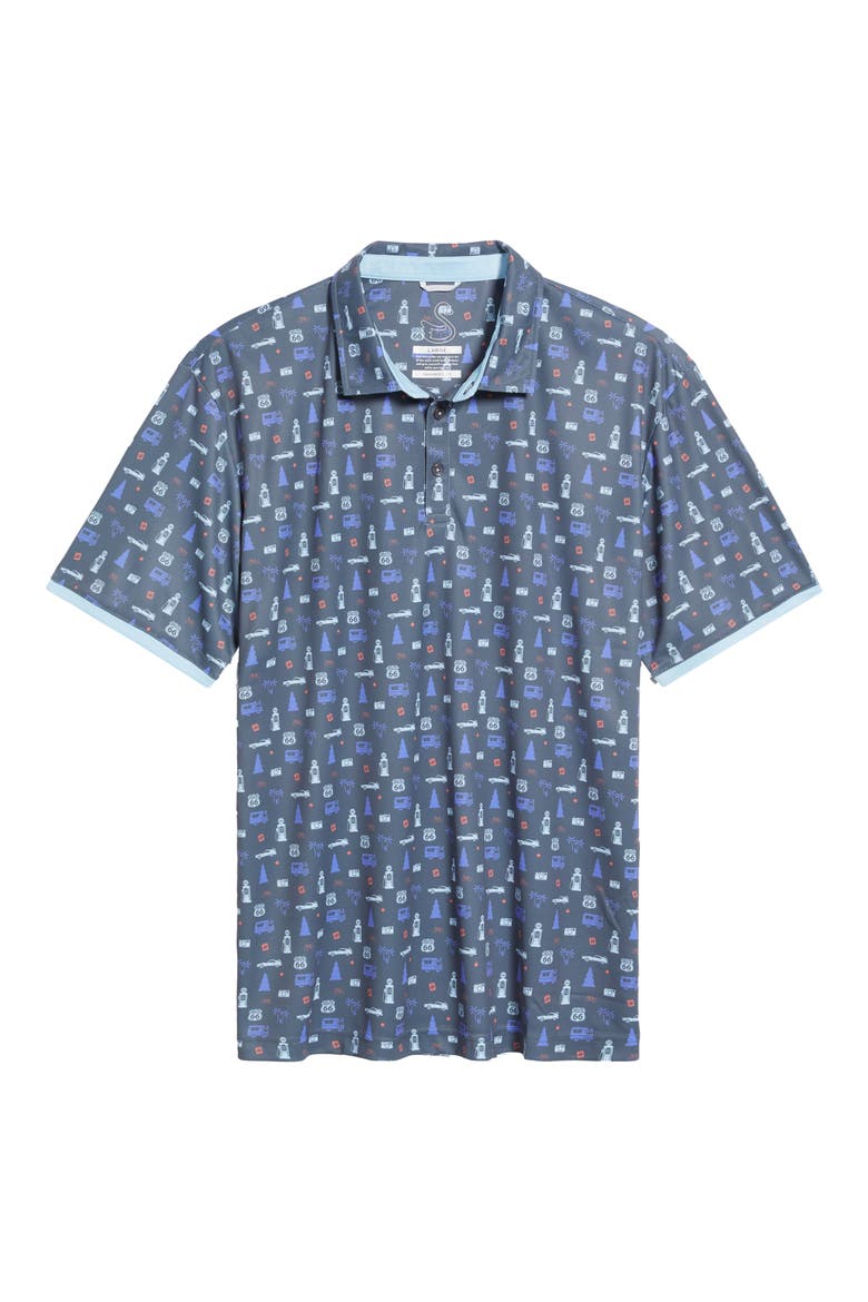 Adventure Print Golf Polo, Alternate, color, GRAPHITE